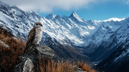 Snowy Peaks Rise Above Vibrant