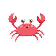 Happy cartoon crab sea animal illustration