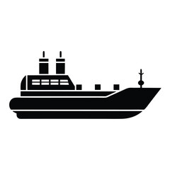 Vector illustration of a ship, a vessel for travel and cargo transportation on the sea