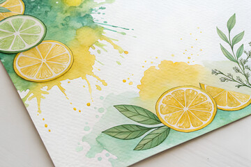 Creative DIY Lemon Watercolor Art Background