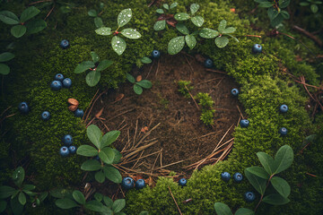 Natural Fairy Garden: Lush Moss and Botanical Elements