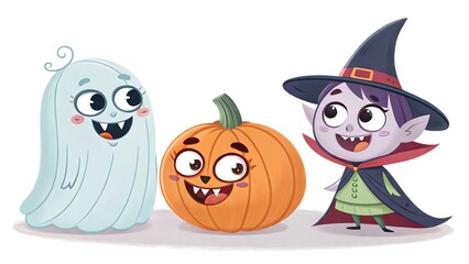 Obraz premium cute cartoon character ghost