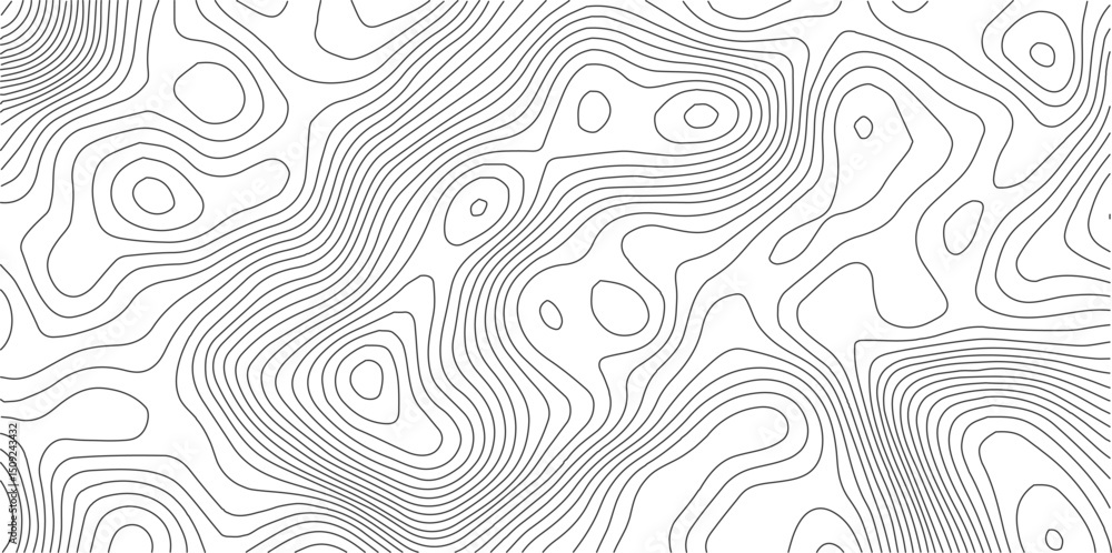 Fototapete the black grey on white contours vector topography stylized height of the lines. the concept of a co