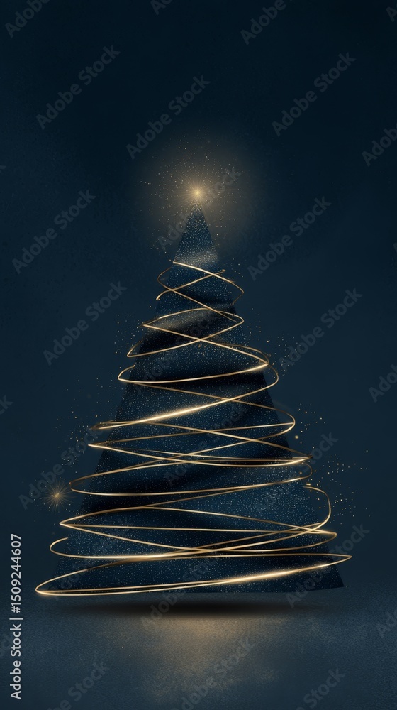 Poster dynamic light trails abstract background - golden circular motion blur effect on black gradient, mod