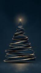 Dynamic Light Trails Abstract Background - Golden Circular Motion Blur Effect on Black Gradient, Modern Design Element, Energy and Speed Concept.