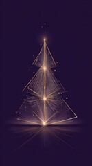 Abstract Golden Network Structure, Geometric Visualization, Interconnected Nodes, Data Flow, Digital Connection, Futuristic Design, Technology Background