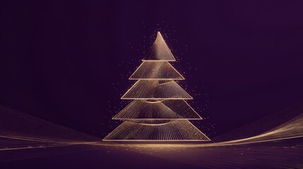 Golden abstract lines forming a pyramidal shape against a dark background, representing growth, ambition, or a futuristic data visualization concept.