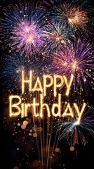 Vibrant Fireworks Display at Night - Festive Celebration, Holiday Event, or Dynamic Background for Creative Projects.