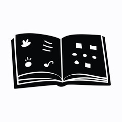 open book isolated on white background silhouettes