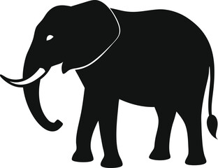 Obraz premium silhouette elephant on the white background