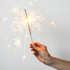 Sparkler Celebration Bright Lights Festive Moments on white background