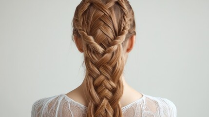 Intricate braided hairstyle styled elegantly.