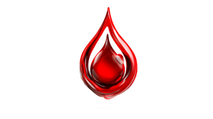 Abstract Red Liquid Drop 3D Render Glossy Shiny Swirl Design Background Texture