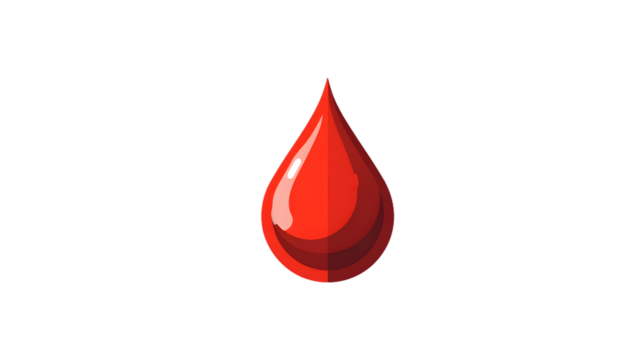 Single Red Drop Medical Icon Abstract Blood Illustration - Powered by Adobe