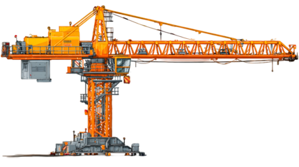 Large Orange Gantry Crane Industrial Machinery Heavy Lifting Equipment Illustration