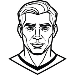 Close-up portrait of an old man's face with a funny hat, featuring a black and white cartoon sketch expression perfect for a Halloween character design