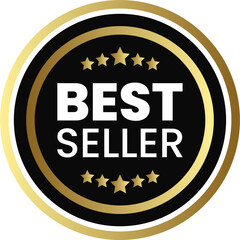 Bestseller Badge in Rich Gold Color