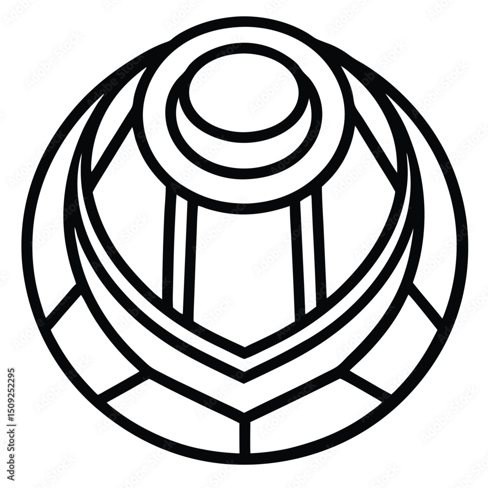 Poster abstract vector illustration featuring a circular design with symbols and elements, perfect for web 