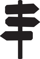 Fototapeta premium Signpost Template Silhouette Vector Illustration on Transparent Background