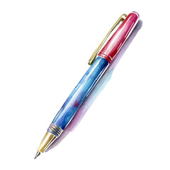 Pen, watercolor drawing vector, high quality, isolated on a white background.