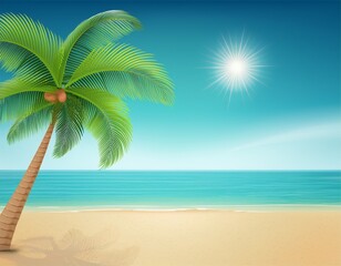 Obraz premium palm tree on tropical beach