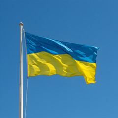 Ukrainian Flag: National Symbol, Blue and Yellow, Waving Banner