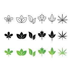 Leaf Icon Set Vector Design.