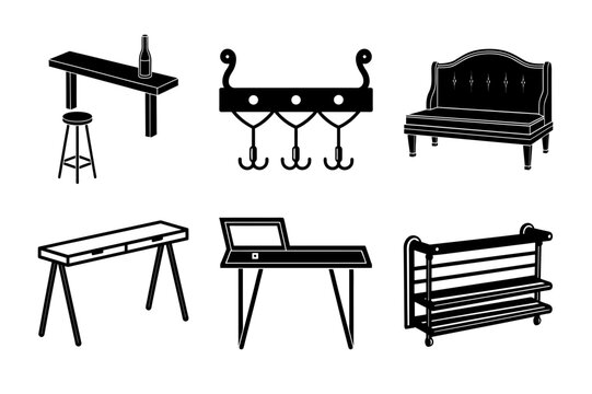 Furniture Collection in Silhouette Format