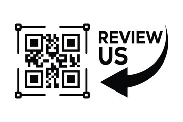 Minimalist black and white QR code centered, with 