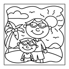 Fototapeta premium vector illustration of a coloring pages