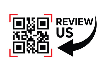 Minimalist black and white QR code centered, with 