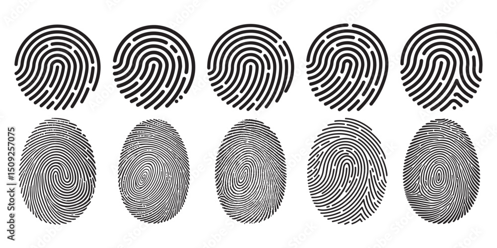 Poster real fingerprint in white background super macro