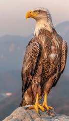 Majestic eagle soaring gracefully through powerful mountain winds with unmatched precision and skill