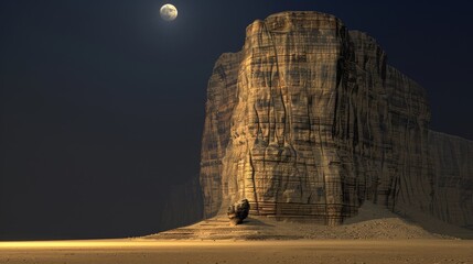 Breathtaking fantasy desert landscape illuminated by twin suns in a magical world