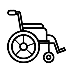 Wheelchair vector illustration for medical equipment and disability access needs outline style design 100 on transparent background