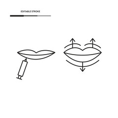 Lip Filler And Lip Augmentation Icon Vector Design.