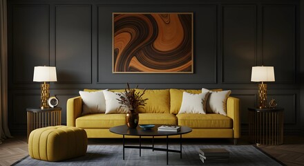 Modern Living Room Interior with Sofa
