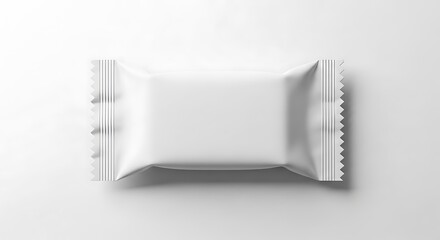 Minimalist White Blank Packaging Wrapper Isolated On White Background For Product Branding.