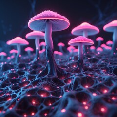 mushroom on a black background