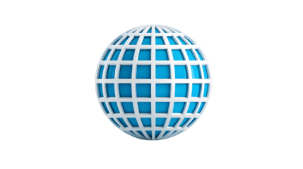 Abstract Blue and White Globe Global Network Concept 3D Render Illustration