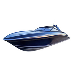 Sleek luxury speedboat with modern design and aerodynamic shape.