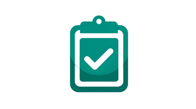 Approval Checkmark on Teal Background Minimalist Design for Confirmation Validation and Succ