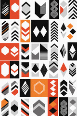 Abstract Geometric Pattern-Modern Shapes and Lines-Bold Colors Art-Graphic Design Inspiration-Contemporary Visual Art-Striking Composition