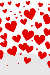 Valentine's Day Red Hearts Background-Romantic Love Illustration-Heart Pattern for Cards-Celebration of Affection-Symbolic Valentine's Design-Holiday Festive Wallpaper-Valentines Greeting Card