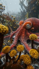 Witness an octopus changing colors underwater, demonstrating its remarkable camouflage abilities.