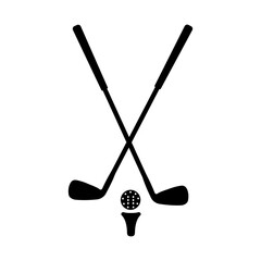 Golf clubs ball vector art on transparent background