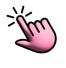 Clicking finger icon, hand pointer vector 3D