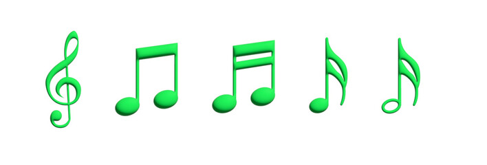 Music notes 3d