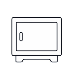 Fototapeta premium Empty Safe Box Icon on White Background for Financial Security Blogs, Insurance Websites, Business Articles, and Security Awareness Campaigns