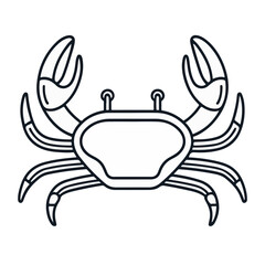 Fototapeta premium Simple Crab Icon Illustration on White Background for Seafood Marketing, Restaurant Menus, Coastal Themes, and Graphic Design Projects